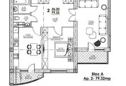 Apartament cu 2 camere, 79 m², 8 cartier, Bălți