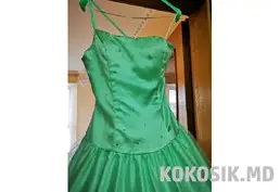 Rochie de bal turcoaz cu pelerină, mărimea S (13-14 ani)