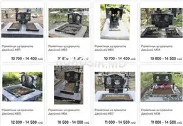 Памятники из черного гранита 6900 лей (Кишинев)